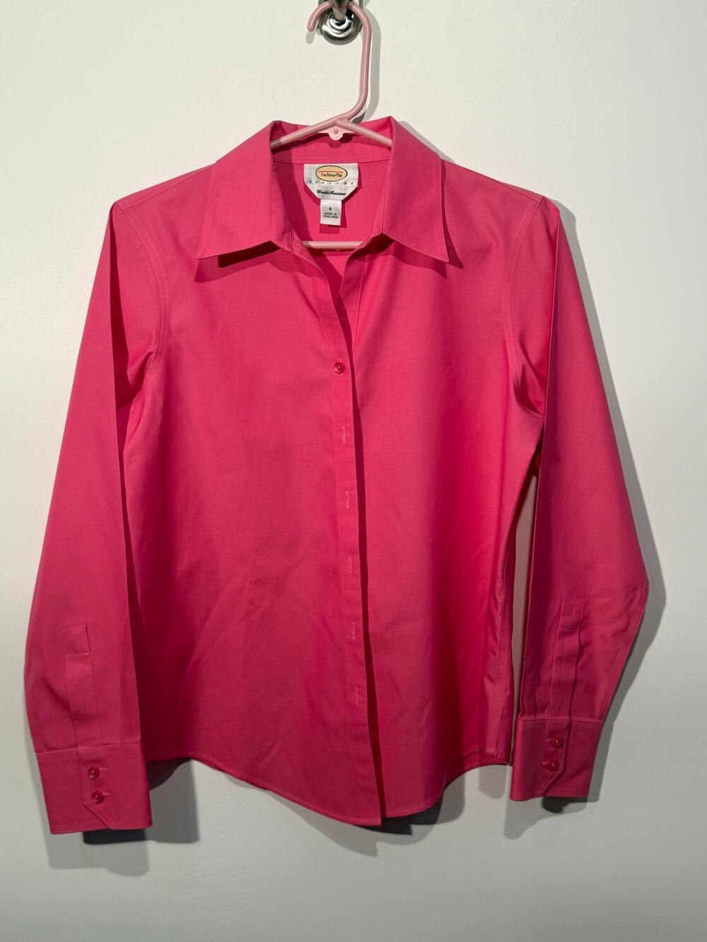Talbots Petites Womens Size 6P Pink Button Down Shirt